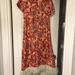 LA DoubleJ Vibrant Orange and Purple Patterned Garment